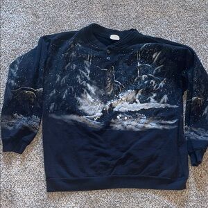 Artisan Men's Navy Graphic Crewneck Sweater